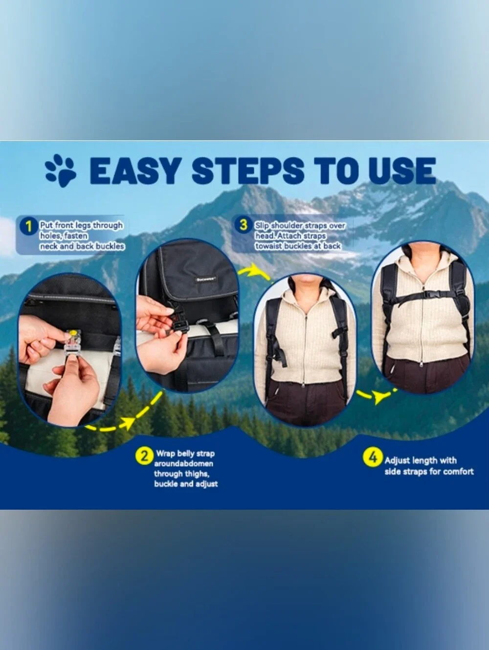 Dog Backpack, 3 Use Ways Spine-Friendly Dog Carriers for Small Medium Dogs, Legs